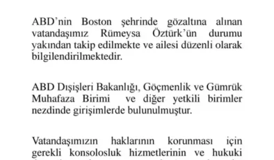 ABD’de Türk doktora öğrencisi Rümeysa Öztürk, ICE polisi tarafından gözaltına alındı