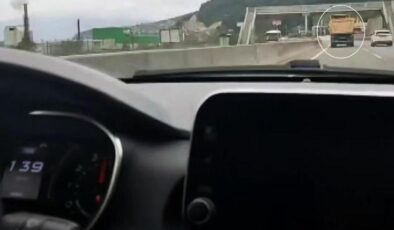 Kamyon limit tanımadı! 139’la giden otomobil bile yetişemedi