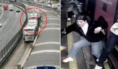 Korkunç kaza kamerada! Metrobüsten durağa böyle fırladılar