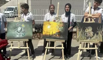 Şırnak’ta Lise Öğrencilerinin Gazze’ye Dikkat Çeken Resim Sergisi